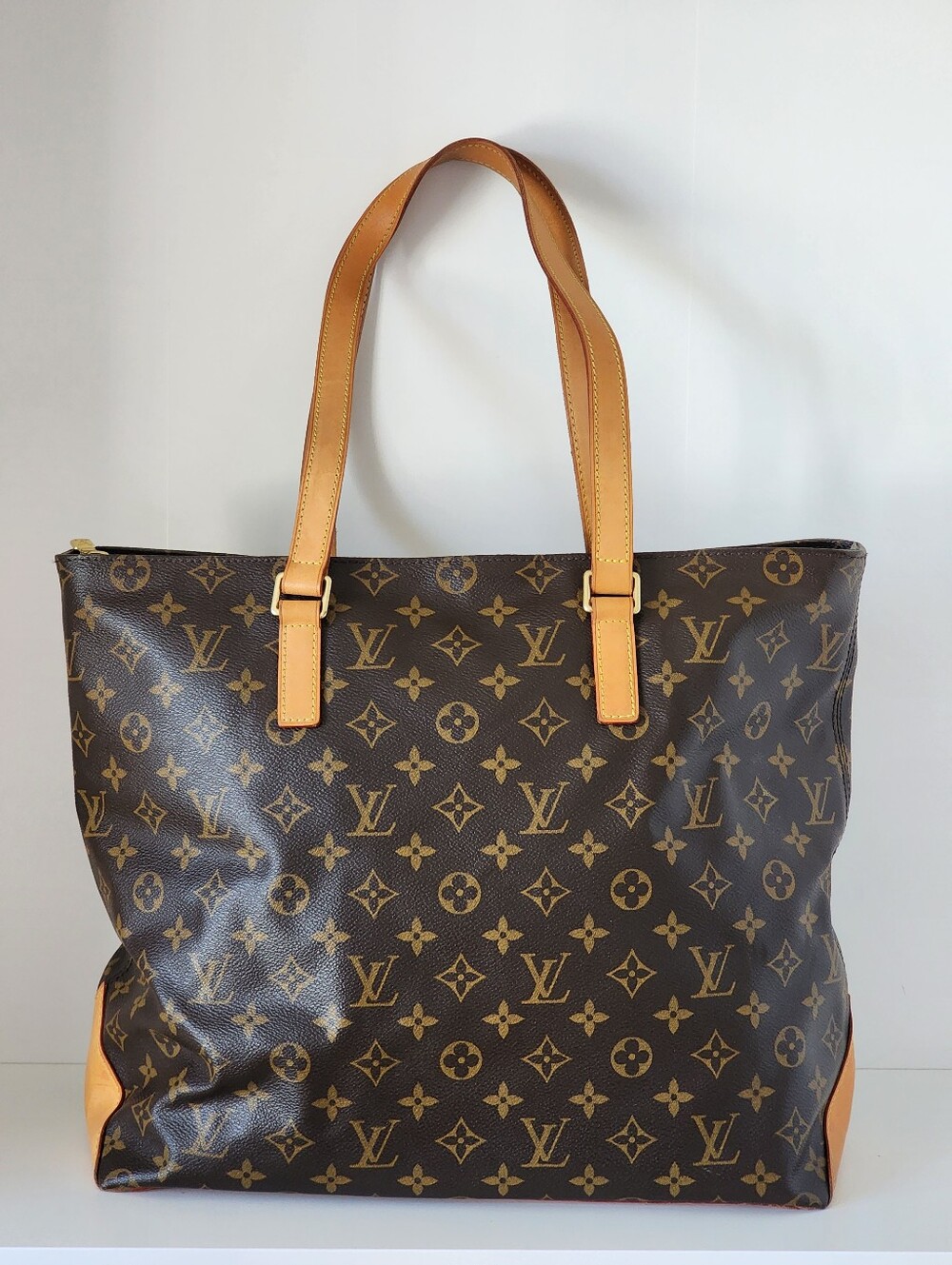 Louis Vuitton Cabas Mezzo Monogram Shoulder Zippered Tote Bag